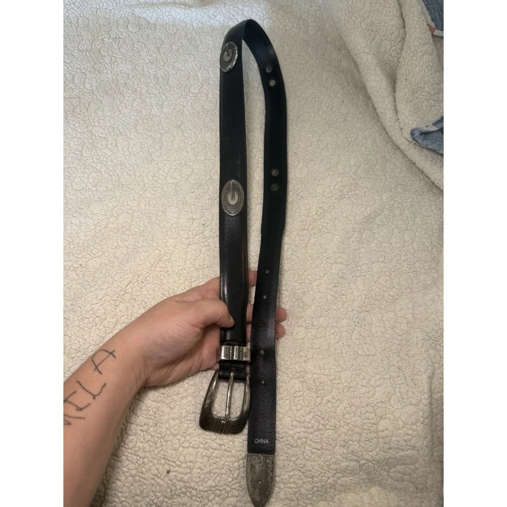 Enmon University of Georgia Bulldogs Womens G Logo Black Leather Belt Size 32